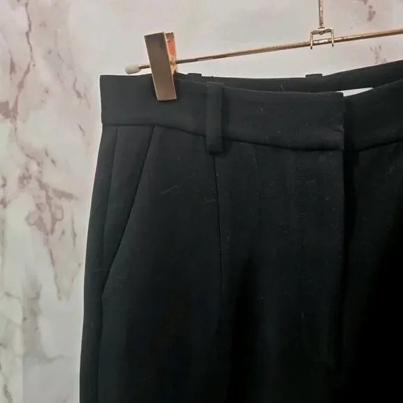 & Other Stories Pants Womens 6 Black High Rise Straight Leg Crop Ankle